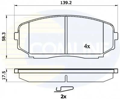 - Гальмівні колодки до дисків Mazda CX-7 07->, CX-9 07->, MPV 06-> Comline CBP31724