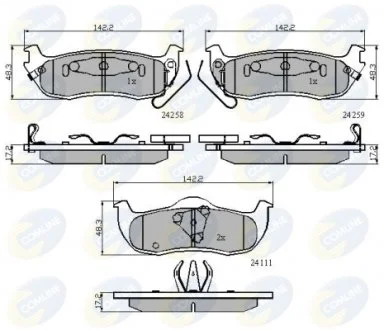 - Гальмівні колодки до дисків Nissan Armada 03->, Navara Pick-Up 05->, Titan 03-> Comline CBP31734