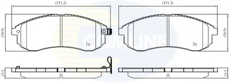 - Гальмівні колодки до дисків Mitsubishi L200 96->07 Comline CBP31749