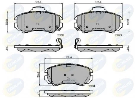 Фото - Гальмівні колодки до дисків Hyundai Coupe 01->, Elantra XD 00->11, ix20 10->, Sonata 01->04, Tiburon 06->08, Tucson 04->07, Jeep Comanche 86->90, Magentis 01->06, Soul 08->, Sportage 05->, Venga 10-> Comline CBP31774 - Гальмівні колодки до дисків Hyundai Coupe 01->, Elantra XD 00->11, ix20 10->, Sonata 01->04, Tiburon 06->08, Tucson 04->07, Jeep Comanche 86->90, Magentis 01->06, Soul 08->, Sportage 05->, Venga 10-> Comline CBP31774
