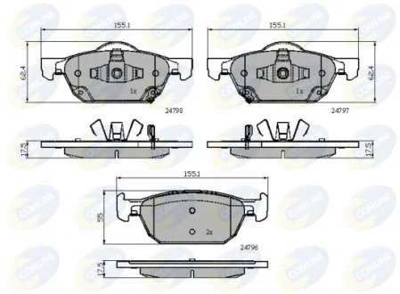 - Гальмівні колодки до дисків Honda Accord 08->, Civic 12-> Comline CBP32018