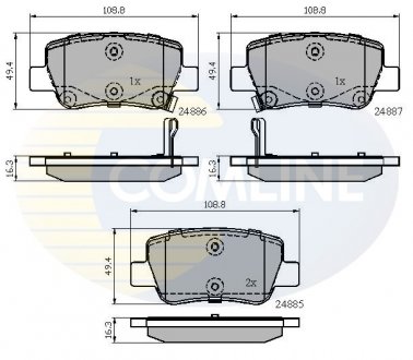 - Гальмівні колодки до дисків Toyota Avensis 09-> Comline CBP32026