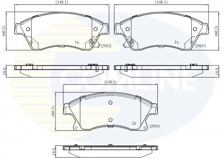 - Гальмівні колодки до дисків Chevrolet Aveo 11->, Cruze 09->, Opel Astra 09-> Comline CBP32038