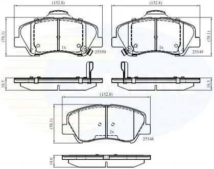 - Гальмівні колодки до дисків Hyundai Accent 10->, Kia Rio 11-> Comline CBP32040