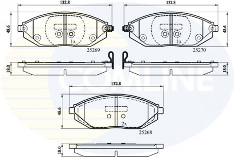 - Гальмівні колодки до дисків Chevrolet Spark 10-> Comline CBP32150 (фото 1)