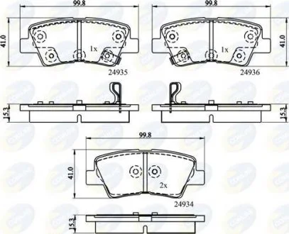 - Гальмівні колодки до дисків Hyundai Accent 10->, Grandeur 06->, i30 12->, i40 11->, Kia Cadenza 10->, Cee\'d 12->, ProCee\'d 13->, Optima 10->, Rio 11-> Comline CBP32161