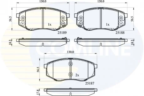 - Гальмівні колодки до дисків Hyundai ix20 10-> Comline CBP32194