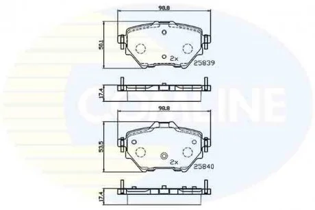 - Гальмівні колодки до дисків Citroen C4 13->, Peugeot 308 13-> Comline CBP32234