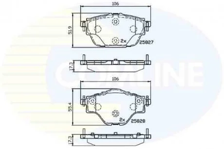 - Гальмівні колодки до дисків Citroen C4 13->, Peugeot 308 14-> Comline CBP32235
