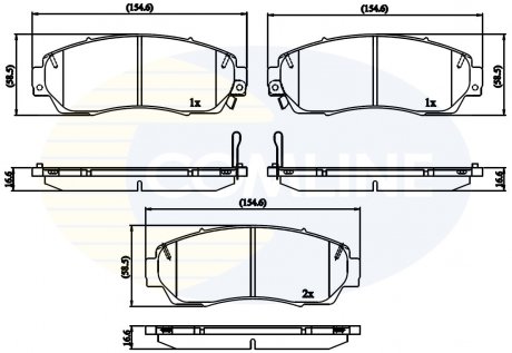 - Гальмівні колодки до дисків Honda CR-V 12-> Comline CBP32273 (фото 1)