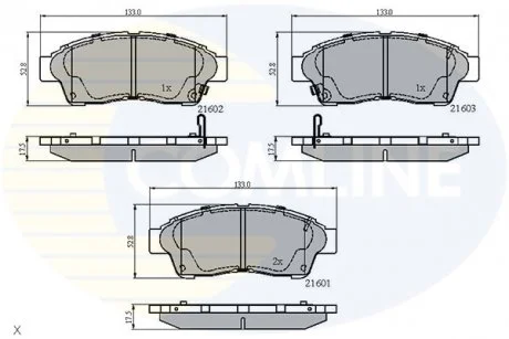 - Гальмівні колодки до дисків Toyota Carmy 91->93, Carina E 92->97, Celica 93->99, Chaser 92->96, Corolla 92->01, Gaia 98->03, Picnic 96->03, RAV 4 94->00 Comline CBP3260 (фото 1)