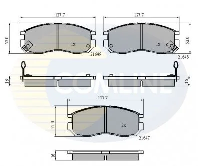 - Гальмівні колодки до дисків Chrysler Sebring 95->00, Honda Accord 91->96, Hyundai Santamo 99->, Mitsubishi Colt 90->96, Eclipse 95->99, Galant 90->97, Lancer 89->03, Mirage 91->03, Santamo 99->04, Space Wagon 91->99, Proton Perdana Comline CBP3363