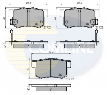 - Гальмівні колодки до дисків Acura RDX 06->, TL 05->08, Honda Accord 90->93, Civic 00->04, CR-V 01->04, FR-V 04->, Shuttle 94->04, Stream 01->, S2000 99->, Rover 25 99->04, Suzuki Swift 06-> Comline CBP3445