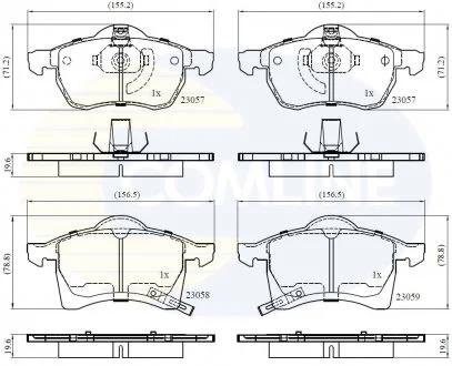 - Гальмівні колодки до дисків Chevrolet Viva 03->08, Zafira 00->, Opel Astra 98->04, Zafira 98->05 Comline CBP3583
