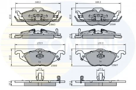 - Гальмівні колодки до дисків Opel Astra 98->09, Astra Van 98->06 Comline CBP3584