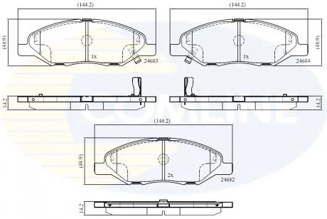 - Гальмівні колодки до дисків Nissan Cube 03->05, Livina 07->, Micra 0->07, Note 06->, Tiida 07-> Comline CBP36044