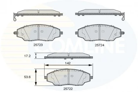 - Гальмівні колодки до дисків Chevrolet Aveo 05->, Kalos 05->, Daewoo Aveo 02->05, Kalos 03-> Comline CBP36083