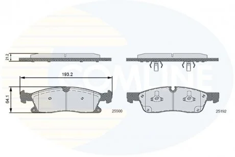 - Гальмівні колодки до дисків Mercedes-Benz GL-Class 12->, GLE 15->, GLS 15->, M-Class 11-> Comline CBP36133