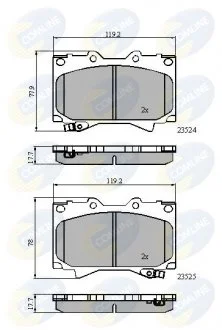 - Гальмівні колодки до дисків Lexus LX 98->08, Toyota Land cruiser 98-> Comline CBP3831