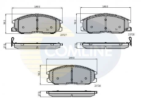 - Гальмівні колодки до дисків Hyundai Equus 99->09, XG 02->05, Terracan 04->, Kia Opirus 03->, Ssangyong Rodius 05-> Comline CBP3902
