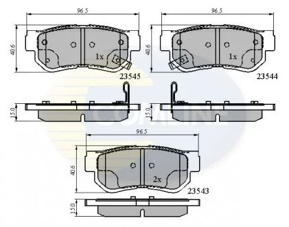 - Гальмівні колодки до дисків Hyundai Getz 02->, Santa FE 01->, Kia Opirus 03-> Comline CBP3935