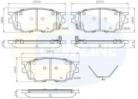 - Гальмівні колодки до дисків Mazda 6 02->07 Comline CBP3948