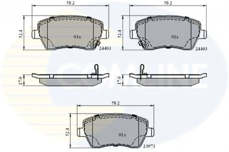 - Гальмівні колодки до дисків Nissan Micra 10->, Ope Agila 08->, Suzuki Splash 08->, Swift 05-> Comline CBP3984