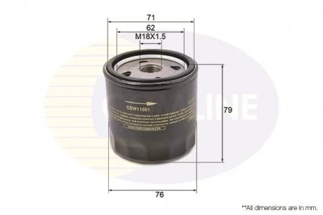 Фільтр масляний Comline CDW11001