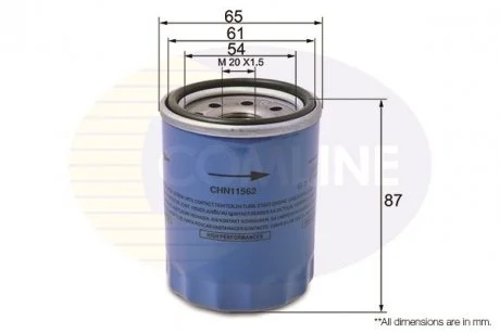 - Фільтр оливи (аналогWL7107/OC115) Honda Accord 03->, City 00->03, Civic 01->, CR-V 99->, CR-Z 10->, FR-V 05->, HR-V 99->, Insight 09->, Jazz 02->, Stream 01-> Comline CHN11562