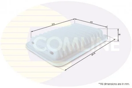 - Фільтр повітря (аналогWA9627/LX2792) Toyota Auris 07->, Avensis 09->, Corolla 07->, Iq 09->, Rav 4 08->, Verso 09->, Yaris 07-> Comline CTY12186