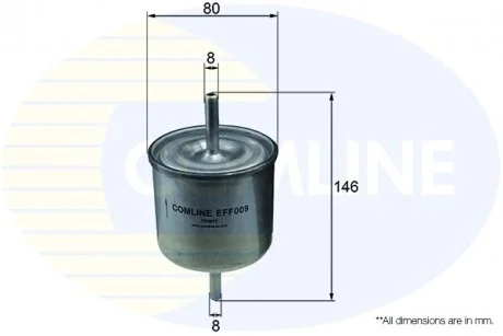 - Фільтр палива (аналогWF8069/KL61) Ford Escort 90->, Fiesta 89->02, Courier 91->, KA 96->08, Mondeo 93->00, Orion 90->93, Scorpio 94->98, Puma 97->02, Street 03->05, Transit 91->00, Mazda 121 96->03 Comline EFF009