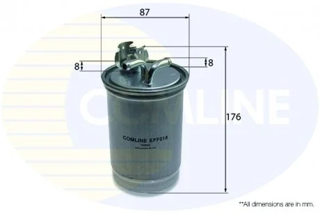 - Фільтр палива (аналогWF8045/KL180) Ford Galaxy 95->06, Seat Alhambra 96->10, Ibiza 93->99, Terra 90->95, Toledo 91->99, Skoda Felicia 95->98, VW Golf 83->02, Iltis 87->88, Jetta 84->91, Passat 88->97, Polo 86->94, Sharan 96->00, Ve Comline EFF018