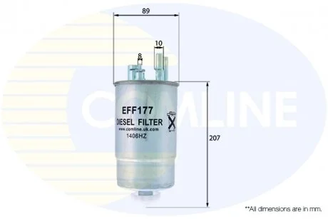 - Фільтр палива (аналогWF8384/KL566) Fiat Doblo 05->, Fiorino 07->, Idea 06->07, Punto 06->, Qubo 08->, Ford Ka -10 Comline EFF177