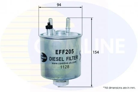 - Фільтр палива (аналогWF8403/KL638) Renault Kangoo 08->, Laguna 07->, Twingo 07-> Comline EFF205