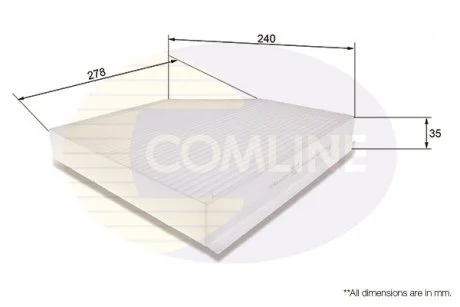 - Фільтр салону (аналогWP9328/LAK386) Audi A4 07->, A5 07->, Q5 08->, Porsche Macan 14->, VW Up 11-> Comline EKF106