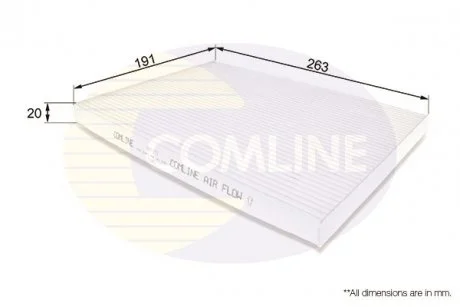 - Фільтр салону (аналогWP9350/LA396) Nissan Qashqai 07->, X-Trail 07-> Comline EKF191