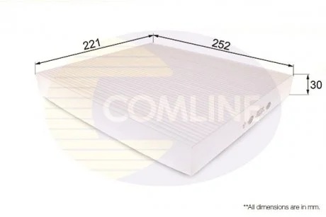 - Фільтр салону (аналогWP9298/LA343) Hyundai Grandeur 06->, Santa Fe 06->, Sonata 05->, Kia Magentis 06-> Comline EKF210