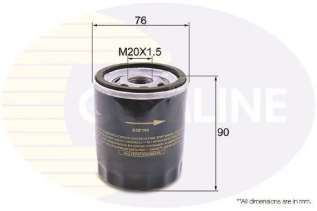 - Фільтр оливи (аналогWL7433/OC535) Ford C-Max 05->, Focus 04->, Galaxy 06->, Mondeo 07->, S-Max 06-> Comline EOF191