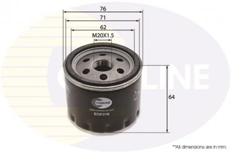 - Фільтр оливи (аналогWL7427/OC727) Dacia Duster 10->, Logan 10->, Sandero 08->, Nissan Cube 10->, Juke 10->, Note 06->, NV200 10->, Interstar 02->, Primera 02->, Primastar 02->, Opel Movano 00->, Vivaro 01->, Renault Clio 99->, Espa Comline EOF216