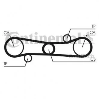Ремень ГРМ 1.3 8V ar,1.5 8V ar Alfa Romeo 33 83-95 Contitech CT654 (фото 1)