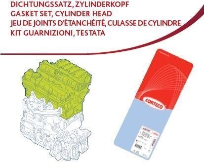 Комплект прокладок, головка цилиндра CORTECO 418631P