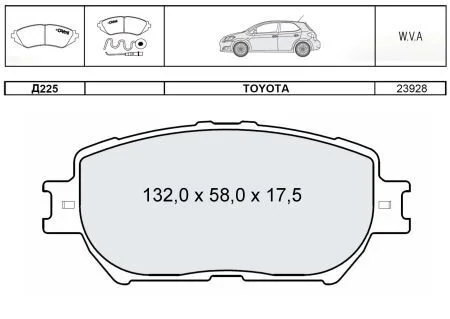 DAFMI INTELLI Тормозные колодки пер. TOYOTA Camry (V30) DAFMI / INTELLI D225E