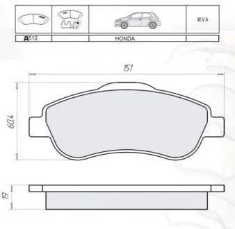 DAFMI INTELLI HONDA Колодки тормозные передние CR-V 07- DAFMI / INTELLI D512E