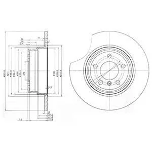 Диск тормозной BMW X5(E53) "R D=324mm "00-07 Delphi BG3629