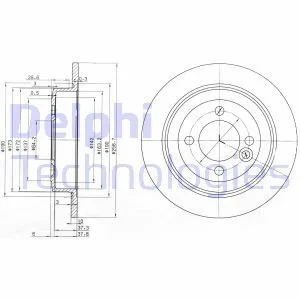 Тормозной диск Delphi BG3662C