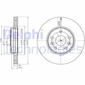 Тормозные диски крашеные Delphi BG4317C
