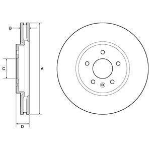 Гальмівні диски передні фарбовані Delphi BG4672C