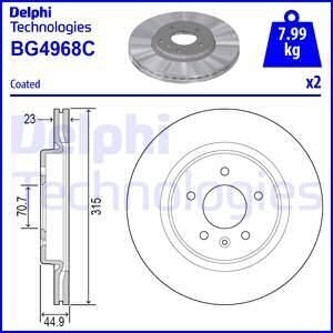 Tarcza ham. OPEL INSIGNIA Delphi BG4968C (фото 1)