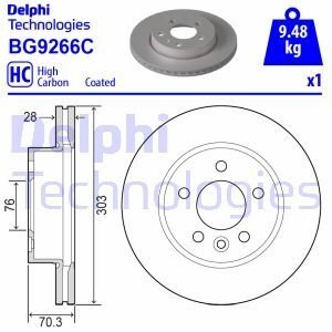 Гальмівні диски Delphi BG9266C (фото 1)