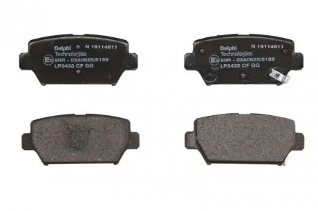 Фото 1 - гальмівні колодки, дискові. Delphi LP3433 Гальмівні колодки, дискові. Delphi LP3433 (фото 1)